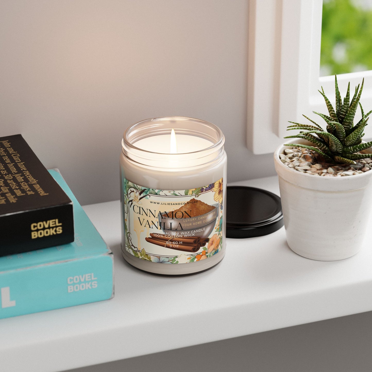 Cinnamon Vanilla Scented Soy Candle, 9oz