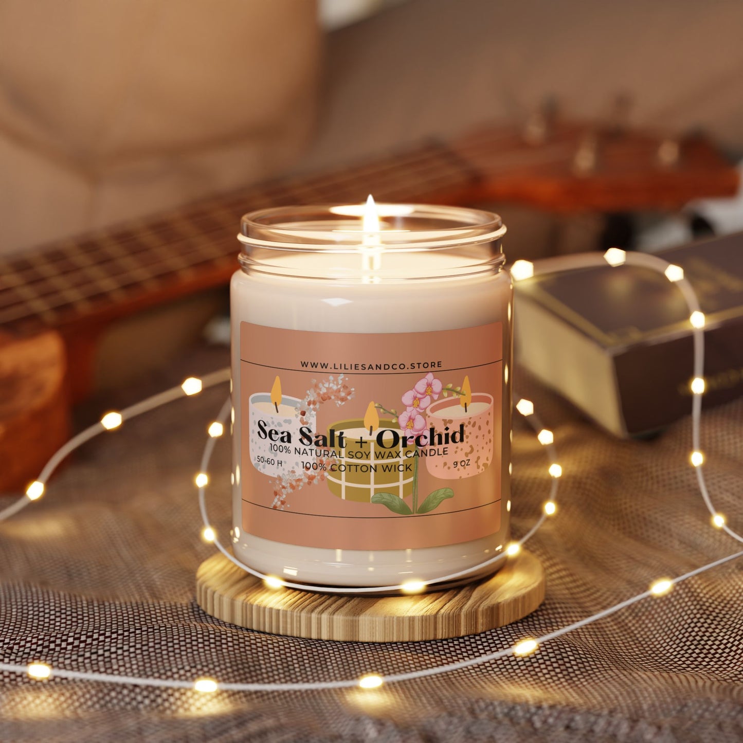 Sea Salt & Orchid Scented Soy Candle, 9oz