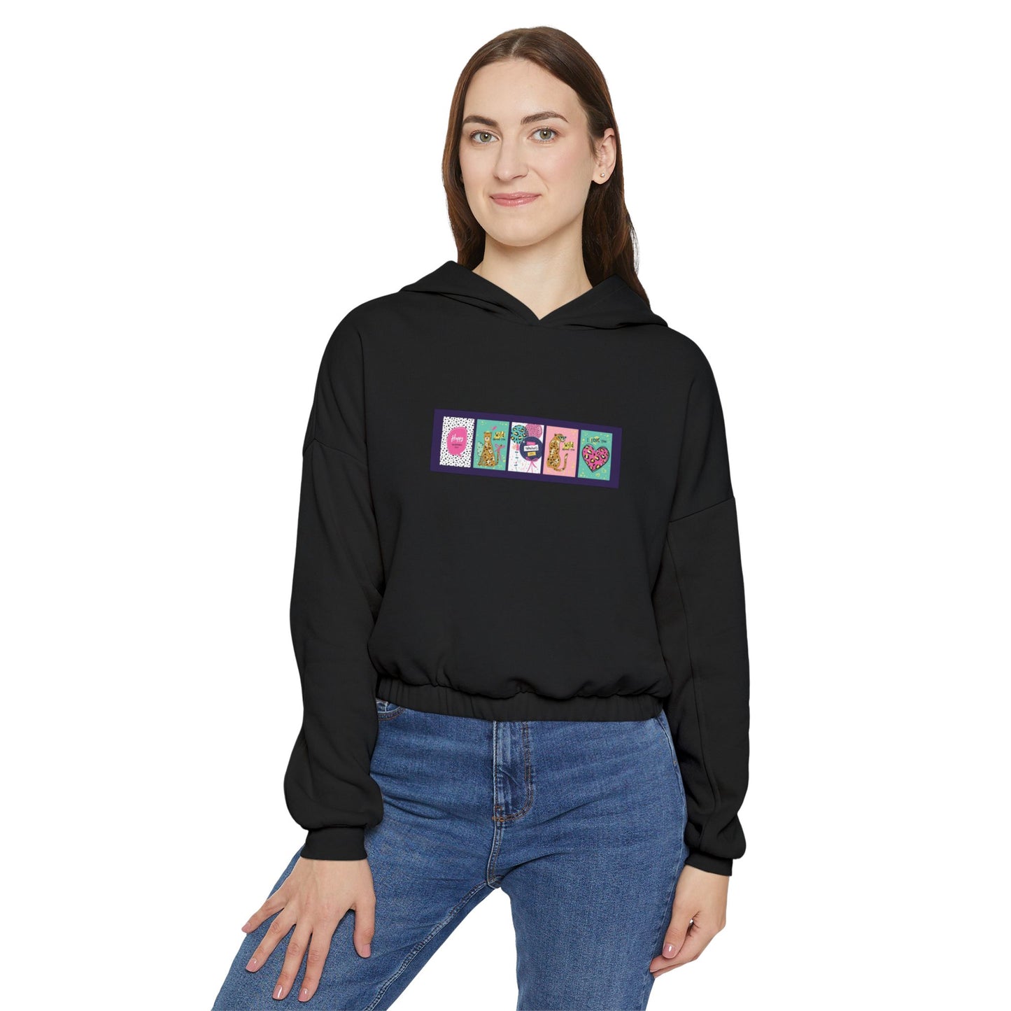 Bella + Canvas Custom Colorful Cinched Bottom Women's Hoodie