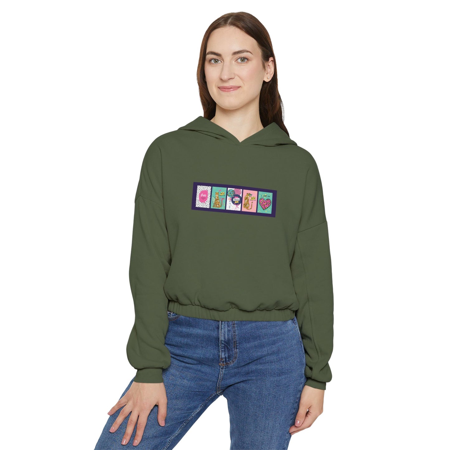 Bella + Canvas Custom Colorful Cinched Bottom Women's Hoodie