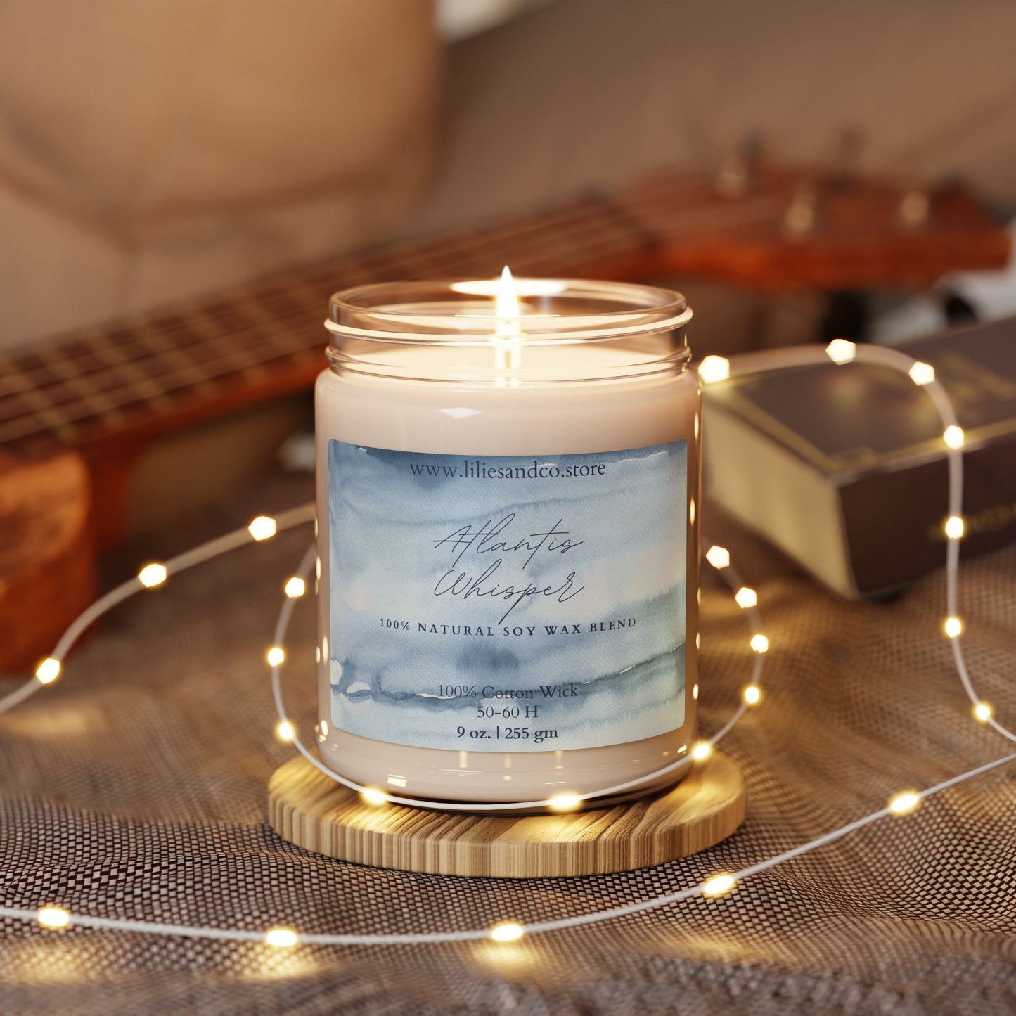 Atlantis Whisper Scented Soy Candle, 9oz