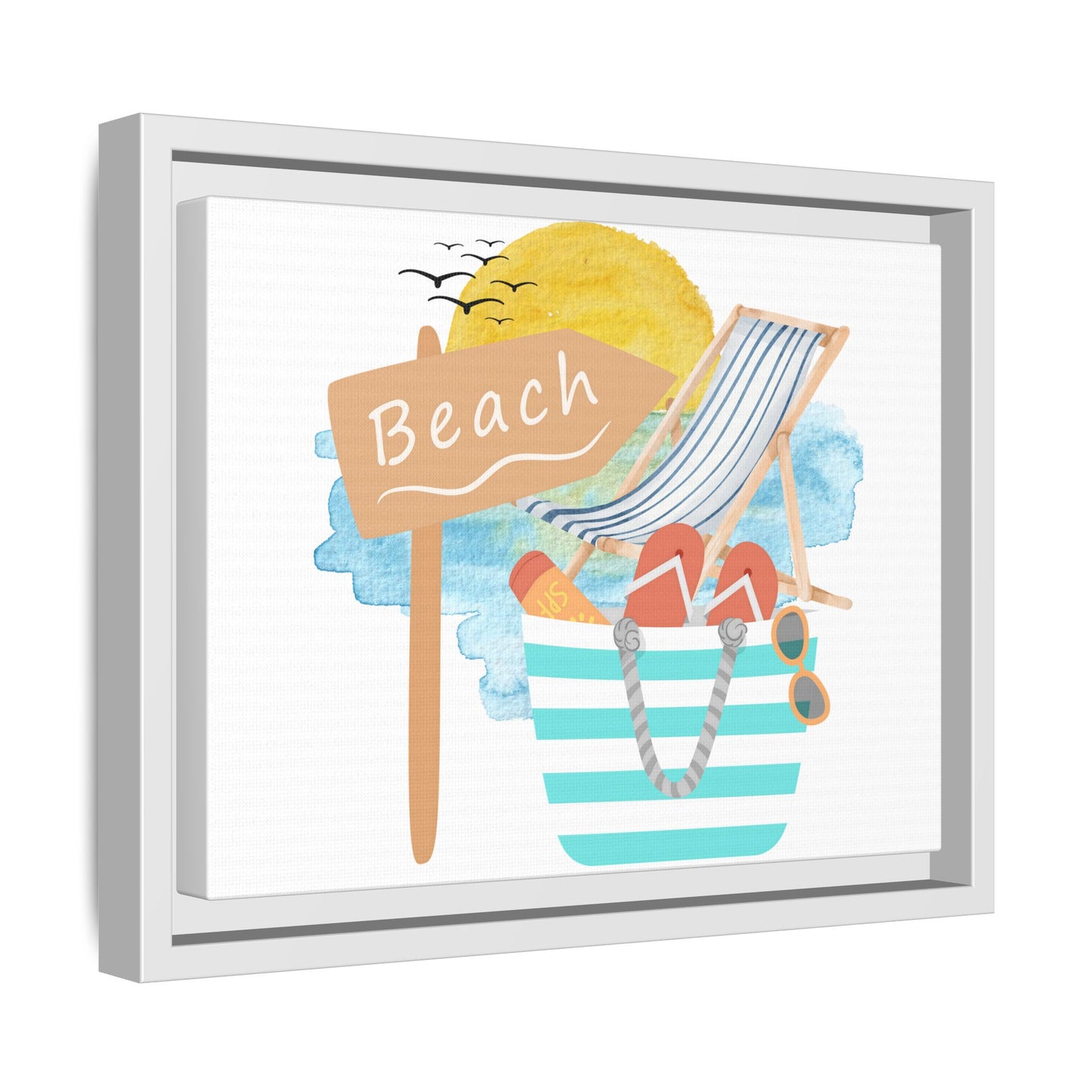 Beach Vibes Framed Canvas Wall Art