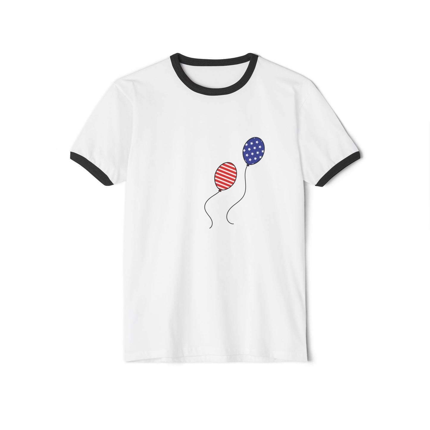 Patriotic Balloon Unisex Cotton Ringer T-Shirt