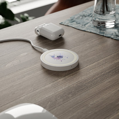 Wireless Charging Pad with Artistic Splash Design, Modern Tech Accessory, Unique Gift for Tech Lovers, Home Office Decor