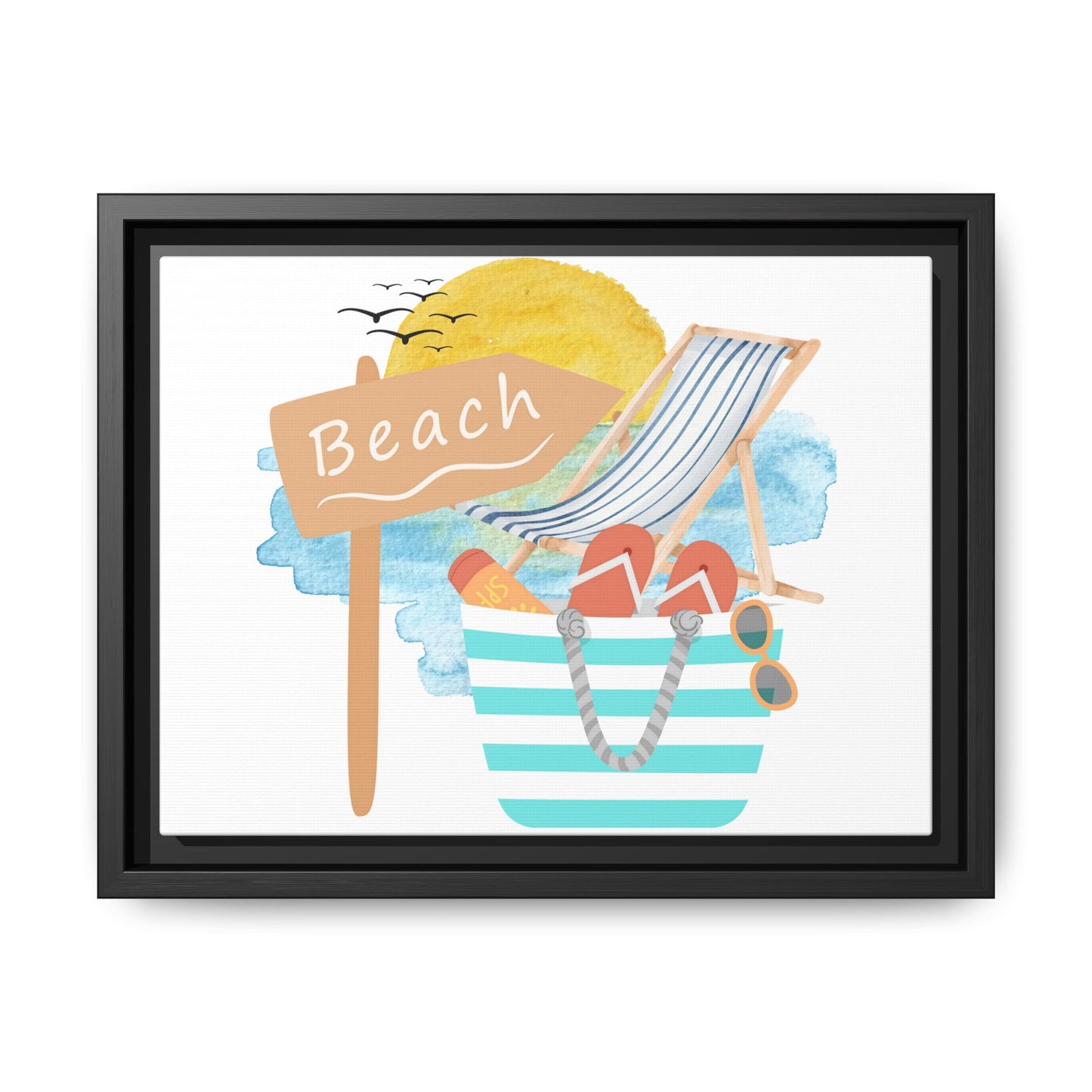 Beach Vibes Framed Canvas Wall Art