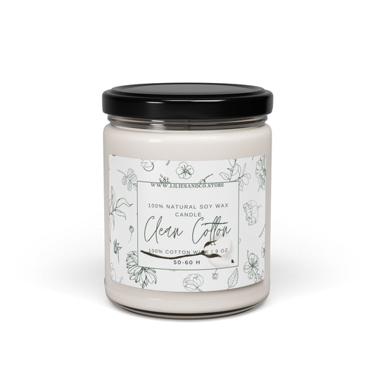 Clean Cotton Scented Soy Candle, 9oz