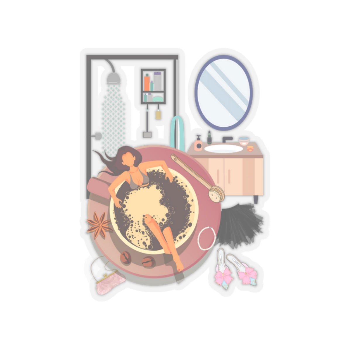 Coffee Bath Kiss-Cut Sticker