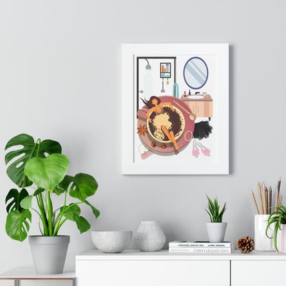 Coffee Bath Framed Vertical Poster
