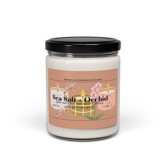 Sea Salt & Orchid Scented Soy Candle, 9oz