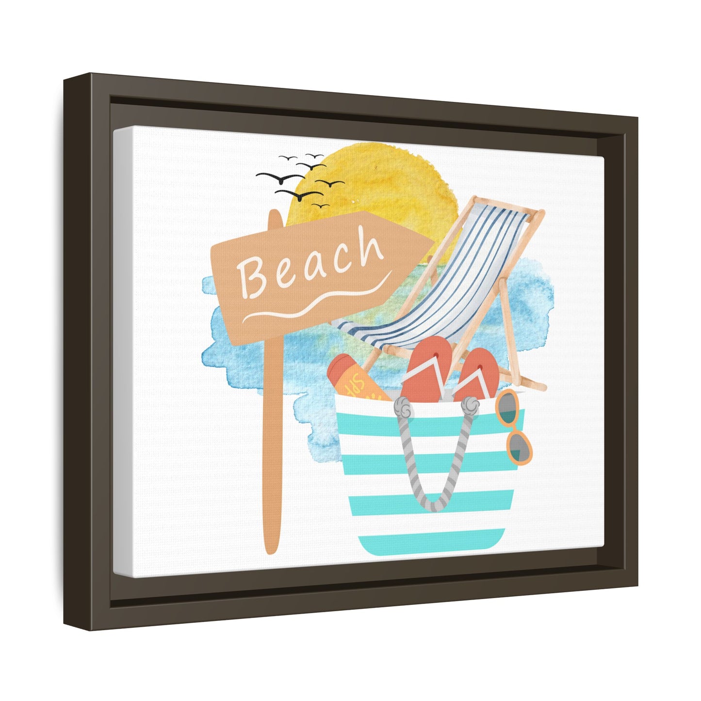 Beach Vibes Framed Canvas Wall Art