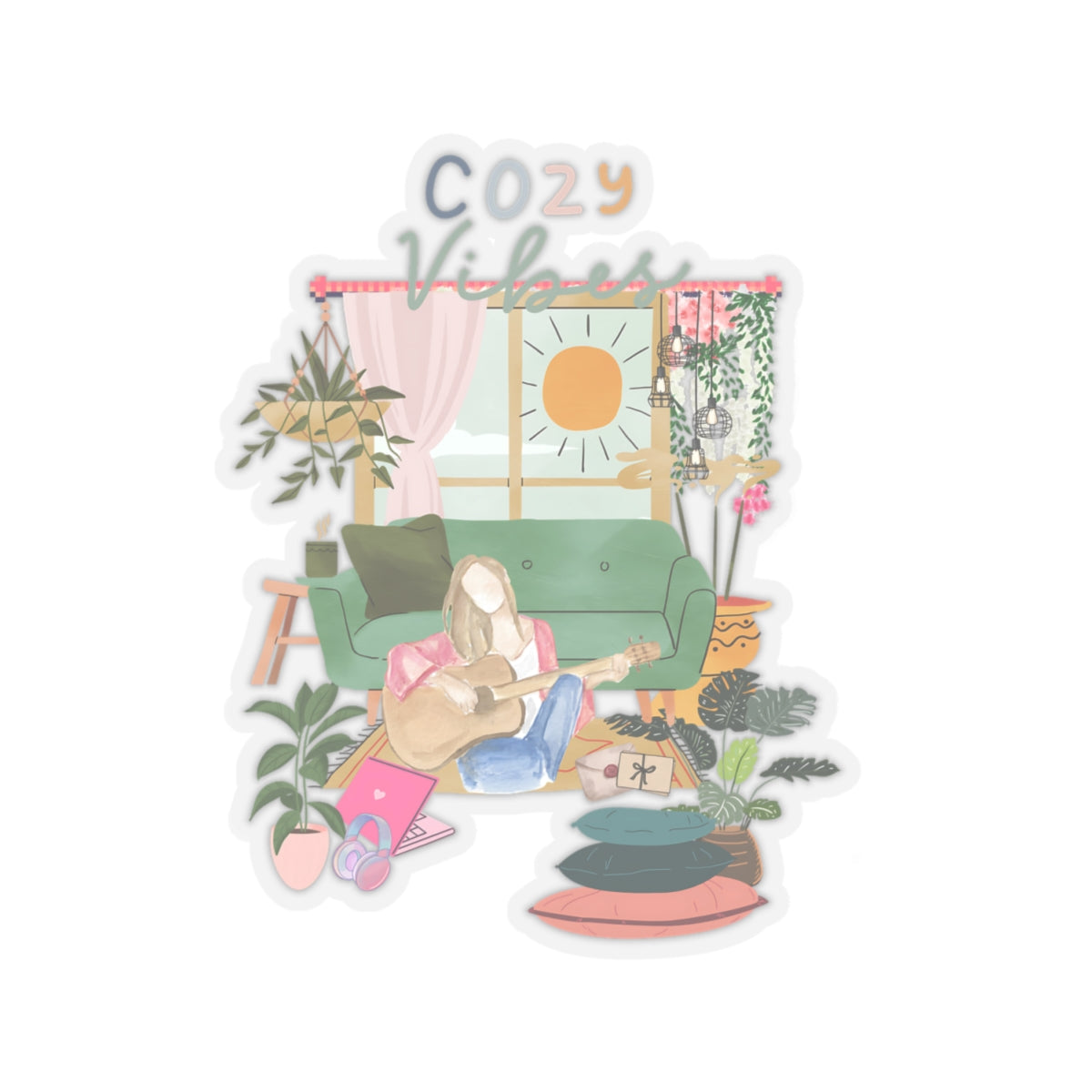 Cozy Vibe Kiss-Cut Sticker