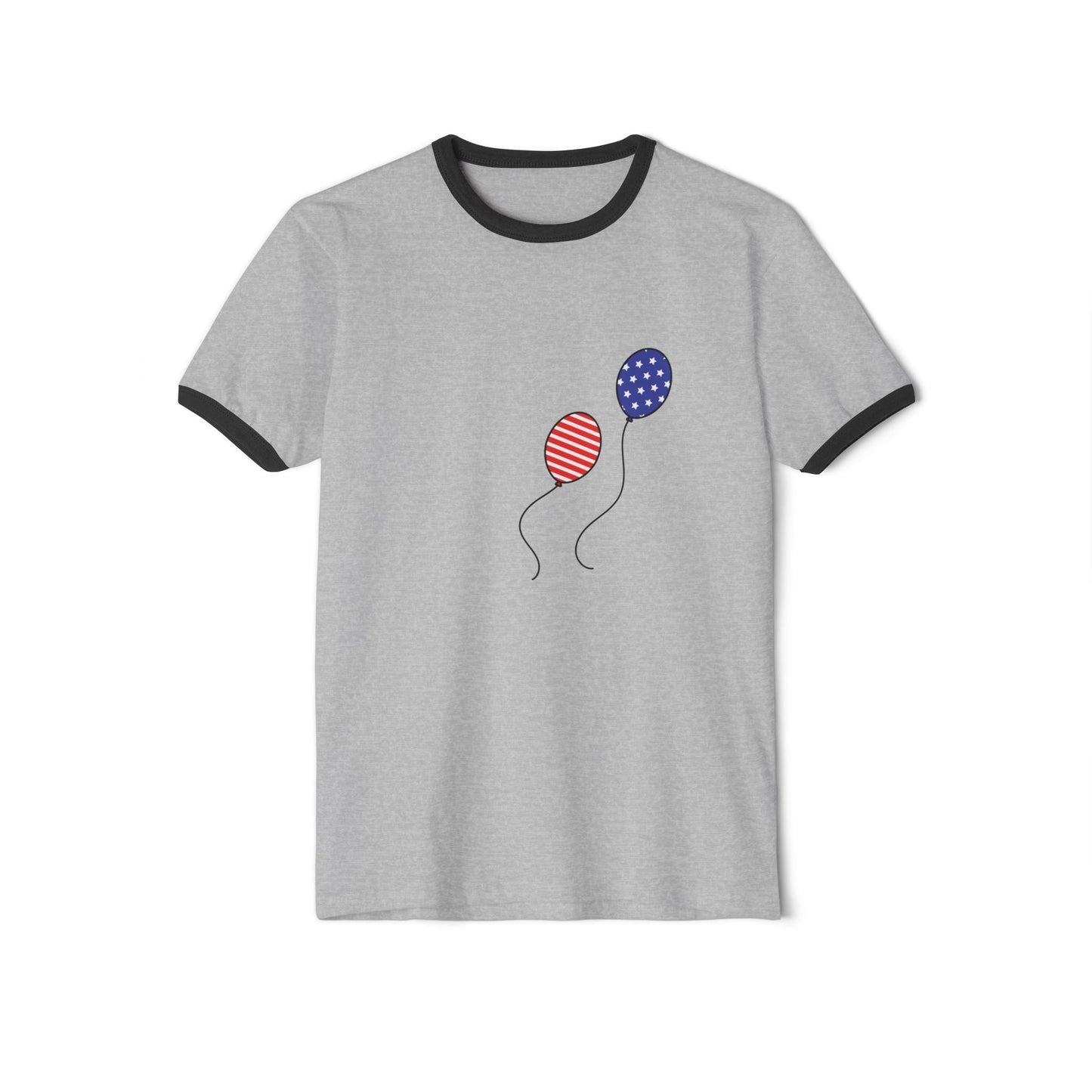 Patriotic Balloon Unisex Cotton Ringer T-Shirt