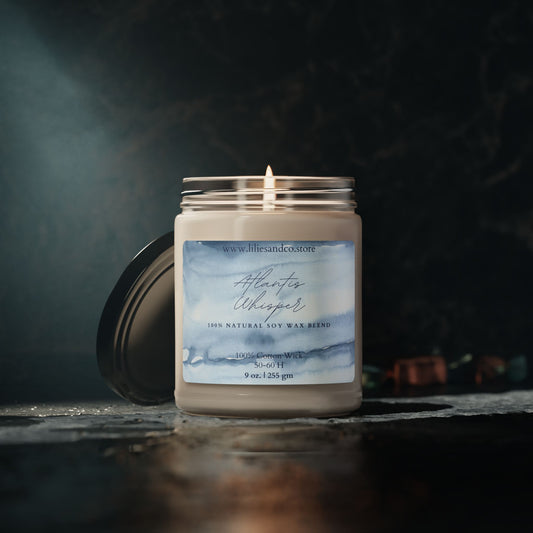 Atlantis Whisper Scented Soy Candle, 9oz